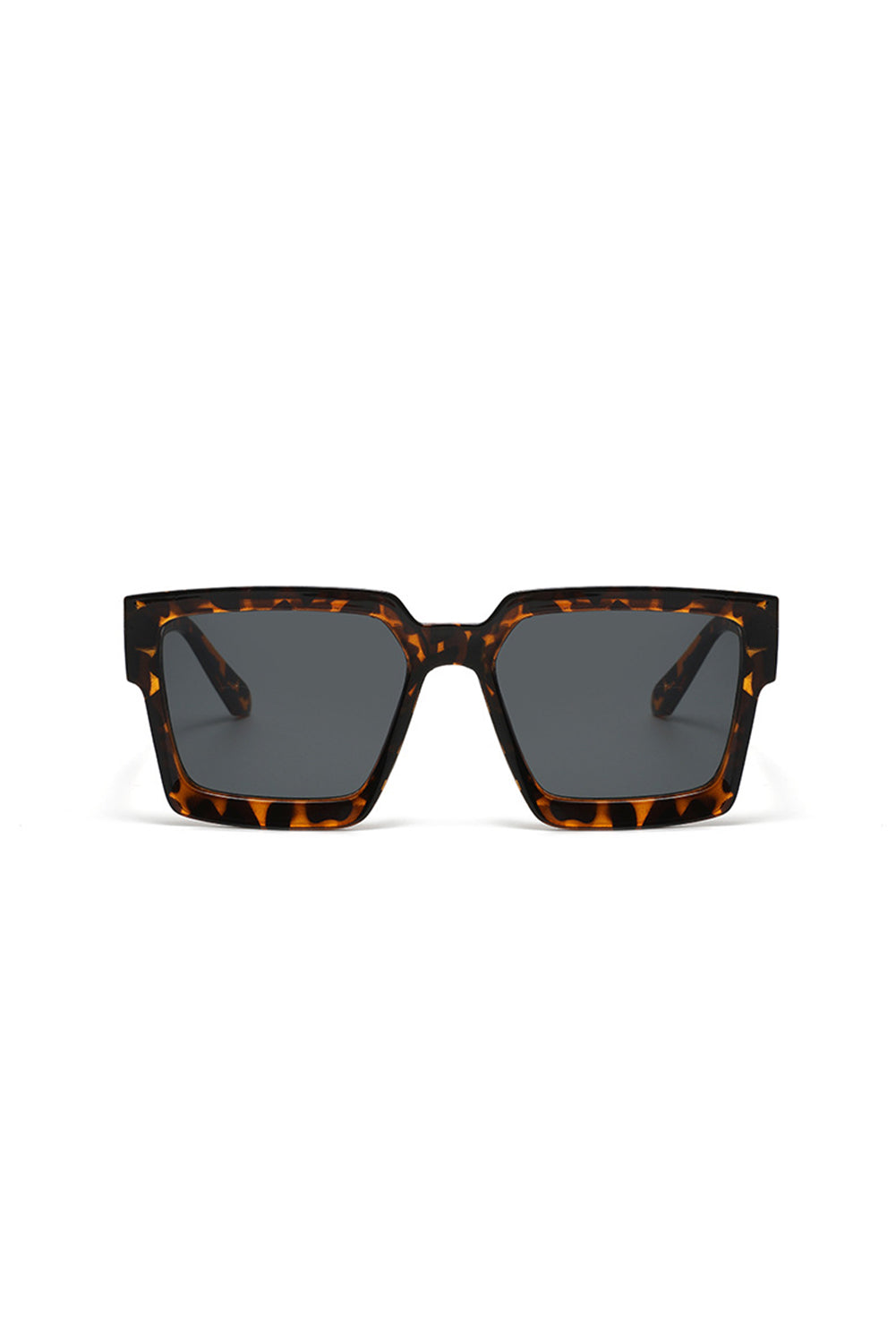 Black Amber Frame Retro Square Shades