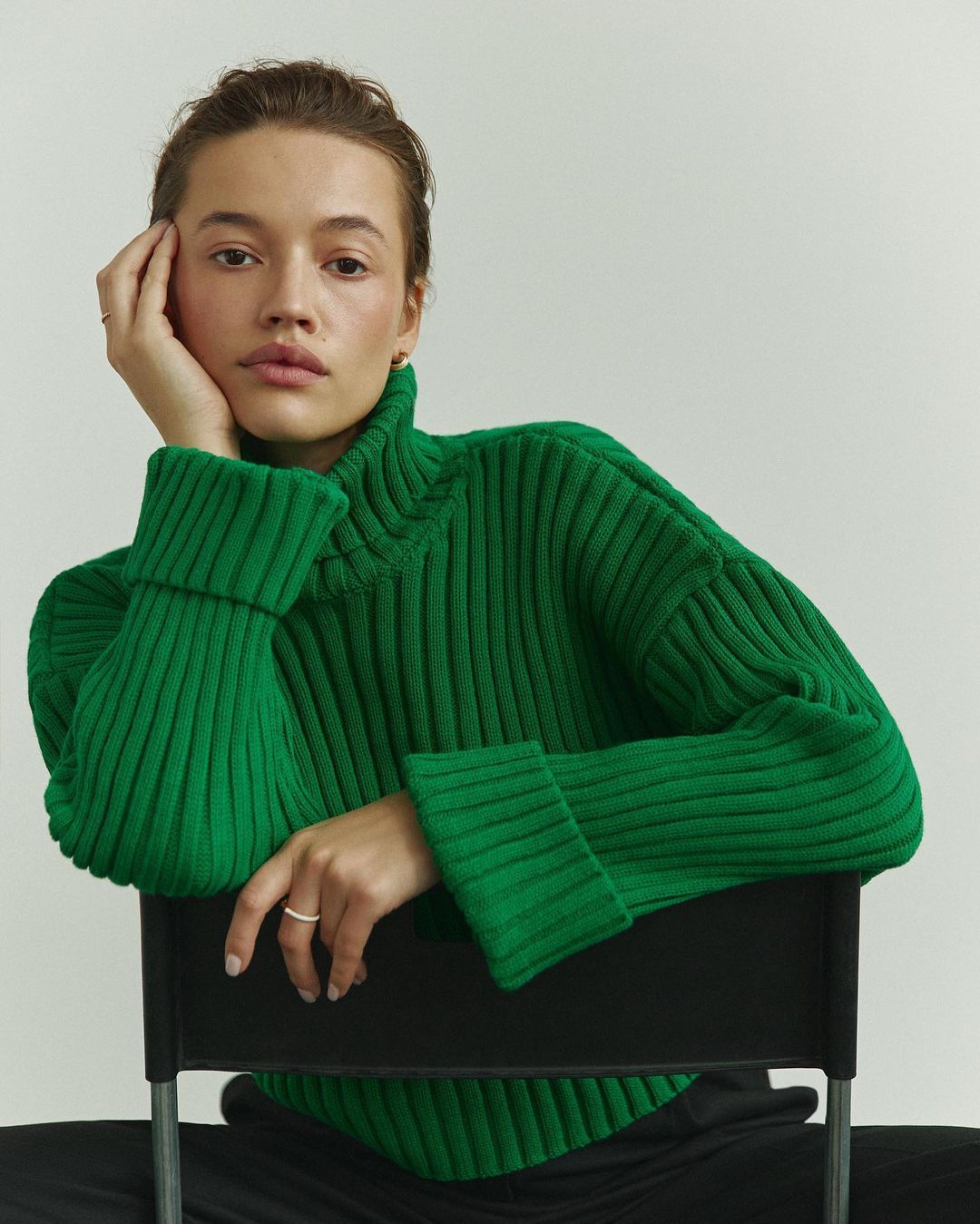 Turtleneck Woolen Cropped Sweater